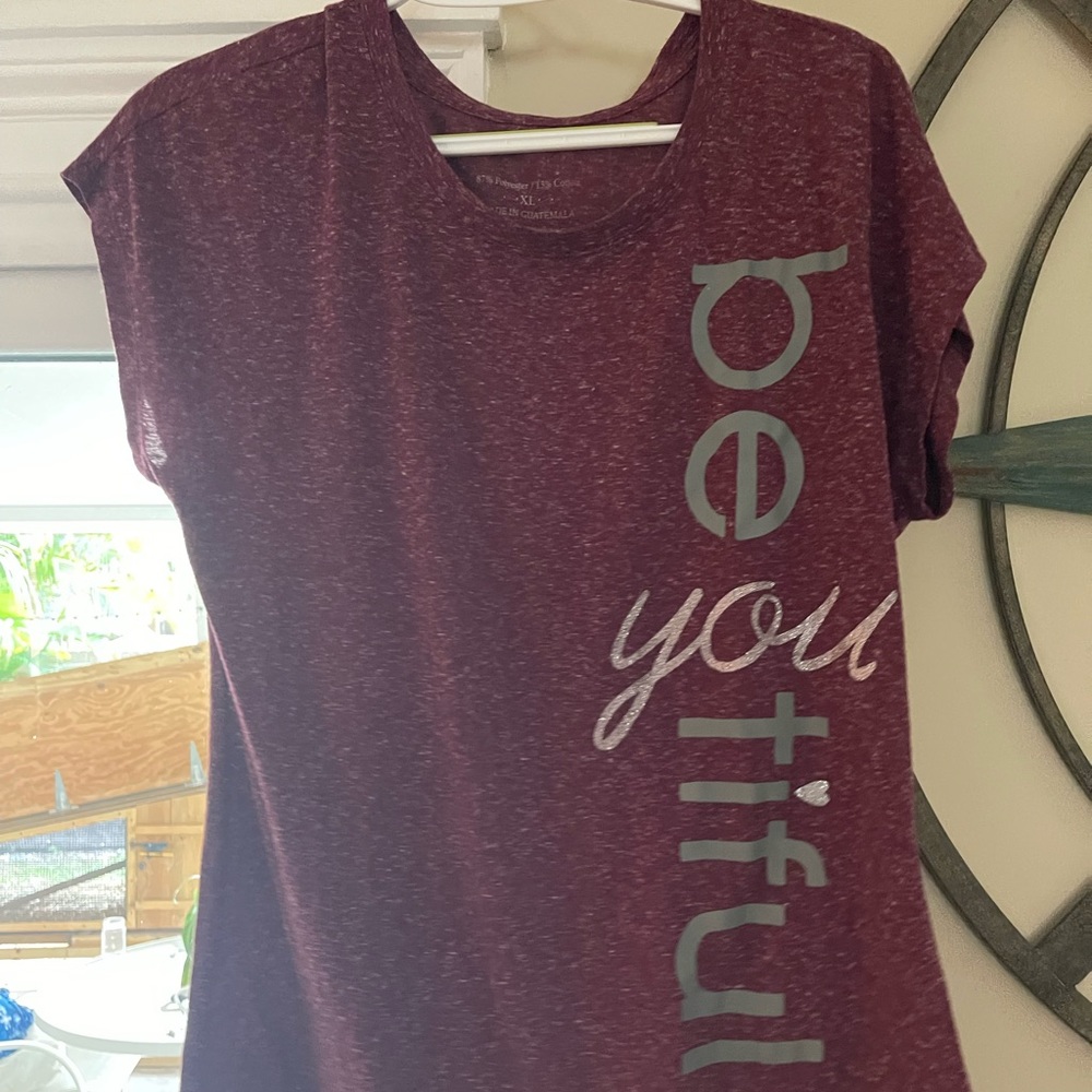 Women’s top, maroon, xl, 87/13 polyester/cotton